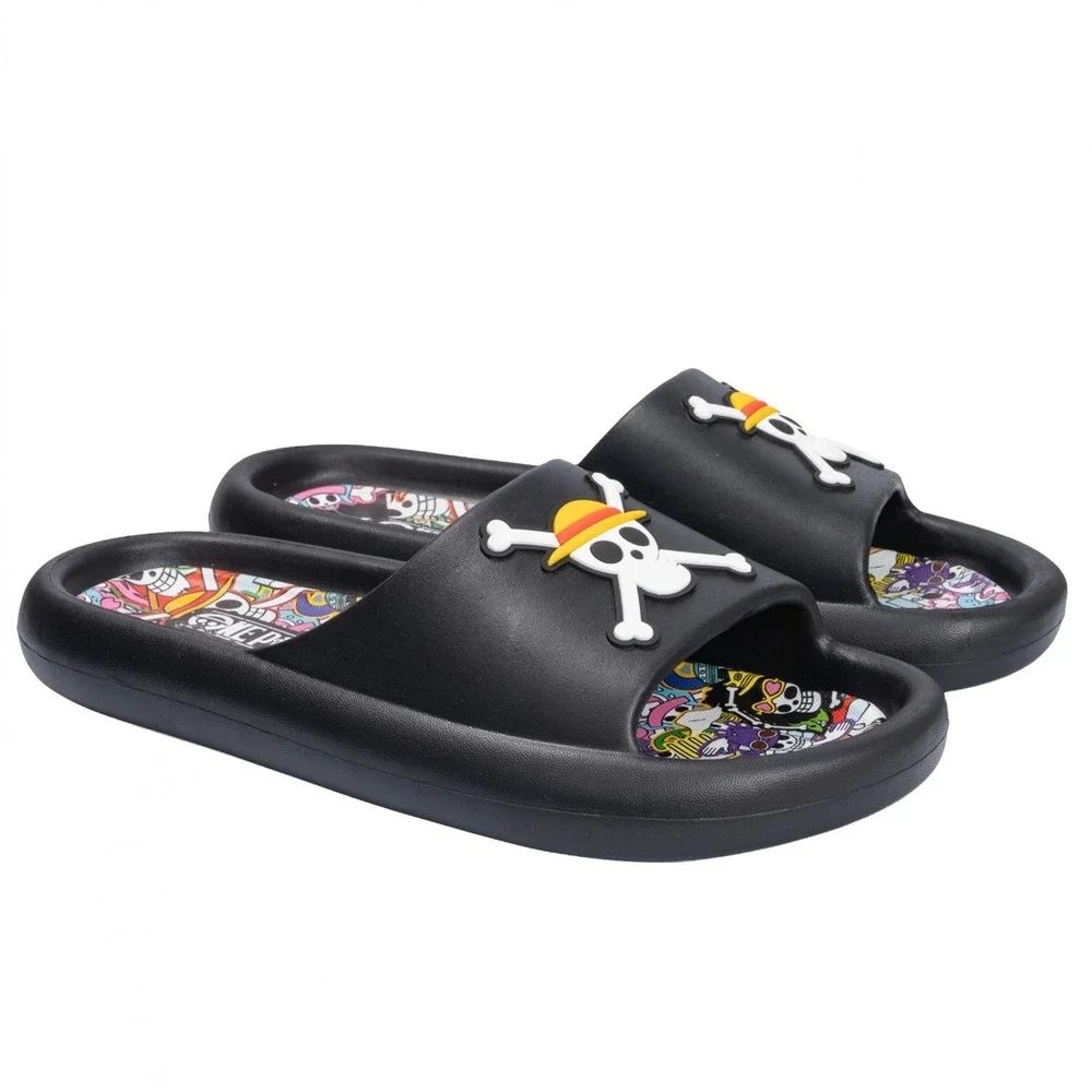 One Piece Slides Unisex Black Excellence Straw Hat Pirates Anime‎ Graphic